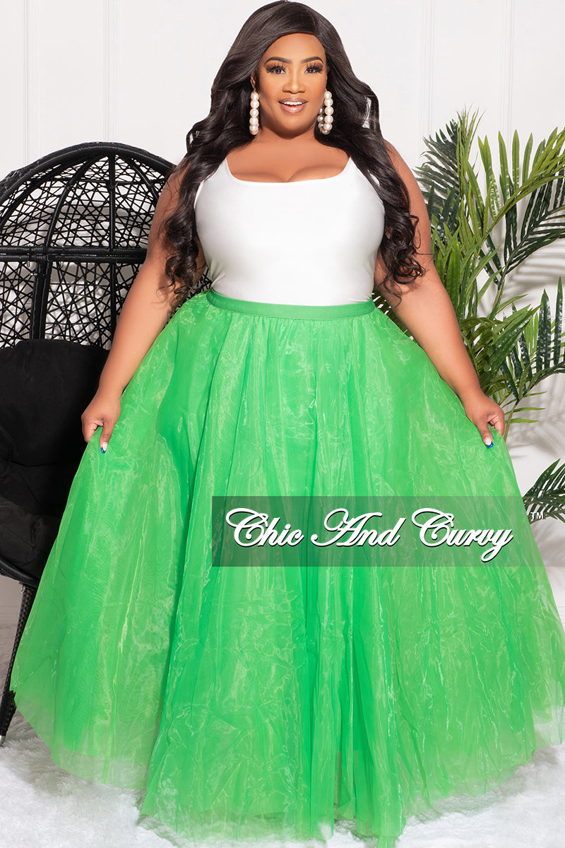 Final Sale Plus Size Maxi Tulle Tutu Skirt in Green (SKIRT ONLY)