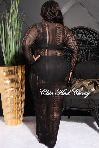 Final Sale Plus Size See-Through Dress in Black