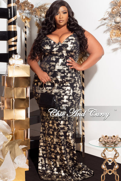 Black and gold shop outfits for plus size