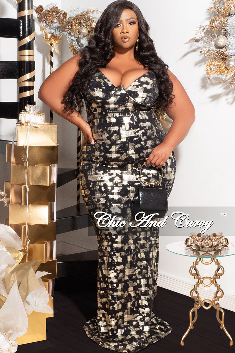 Available Online Only - Final Sale Plus Size Spaghetti Strap Gown in B Chic And Curvy Available Online Only - Final Sale Plus Size Spaghetti Strap Gown in B Chic And Curvy