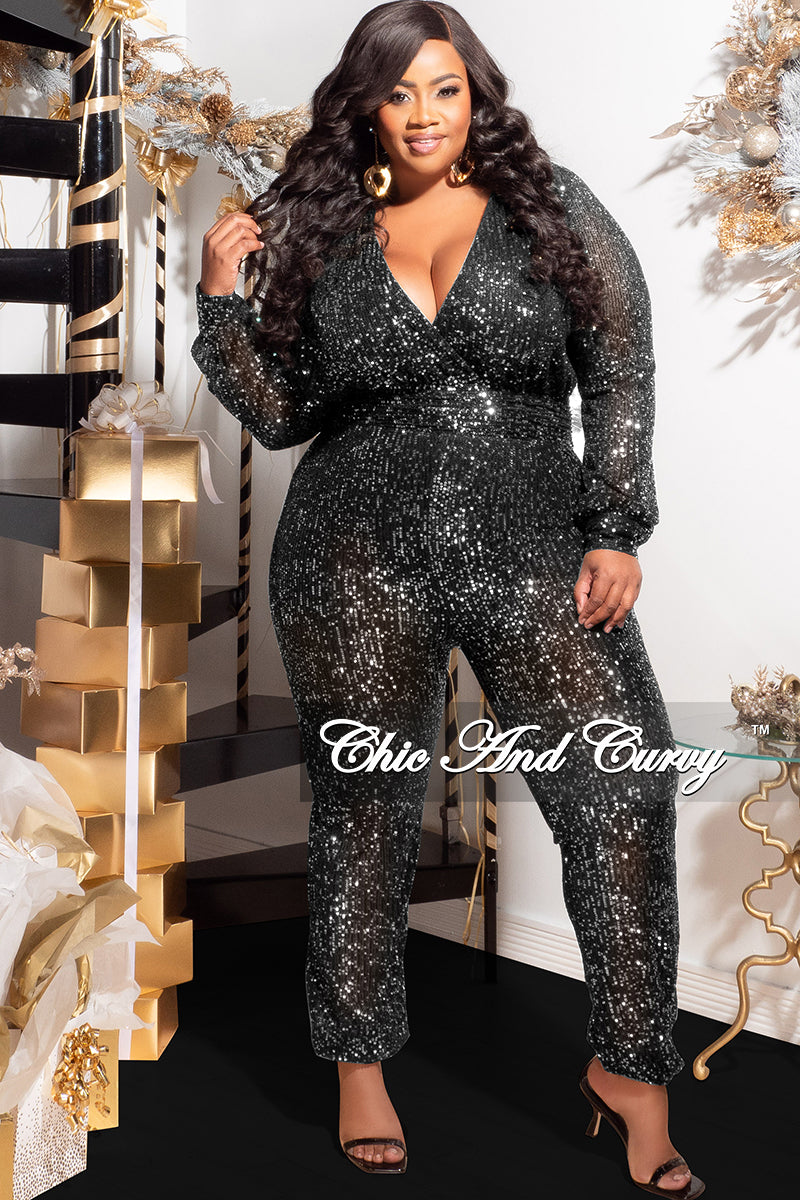 Sale Plus Size Wrap Sequin in Black – Chic Curvy