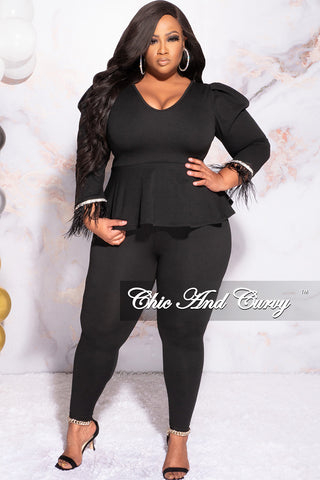 Final Sale Plus Size Peplum Top in Black – Chic And Curvy