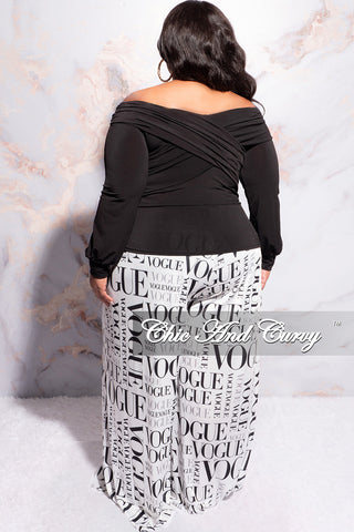 Final Sale Plus Size Off The Shoulder Top Criss-Cross Top with Ruched Sides in Black