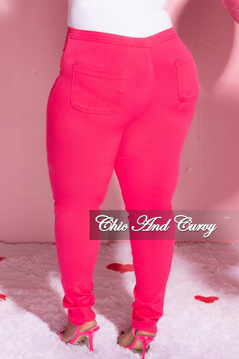 Final Sale Plus Size Jeans in Fuchsia (Jeans Only) – Chic And Curvy
