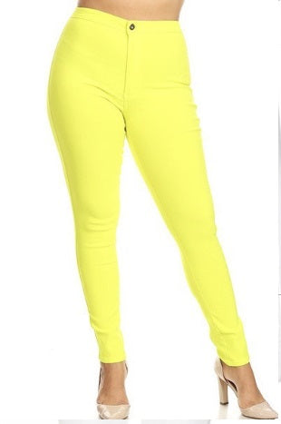 Final Sale Plus Size Jeans in Neon Yellow (Jeans Only)