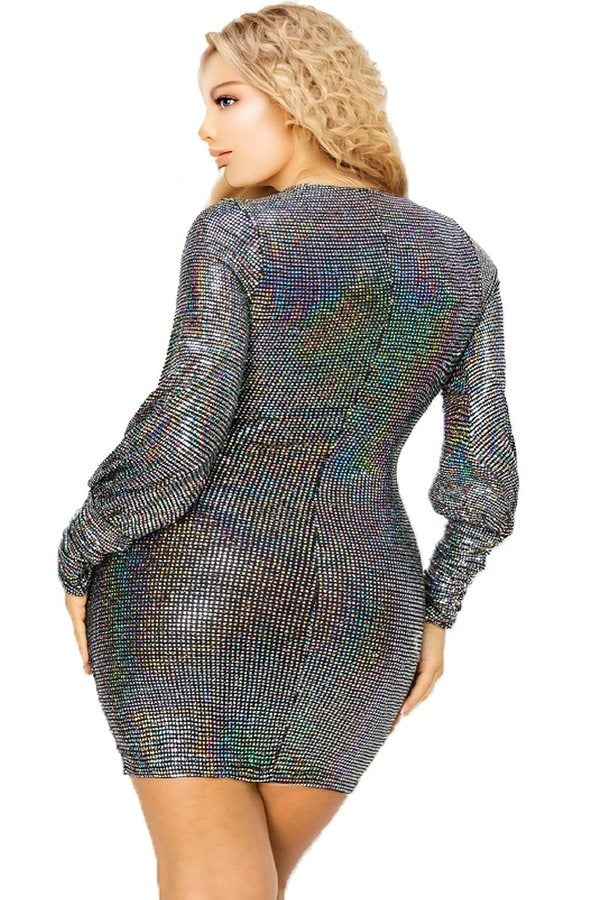 Plus Silver Holographic Bum Bag, Plus Size