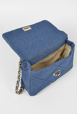 Final Sale Denim Chain Handle Clutch