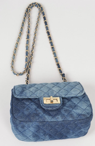 Final Sale Denim Quilted Clutch