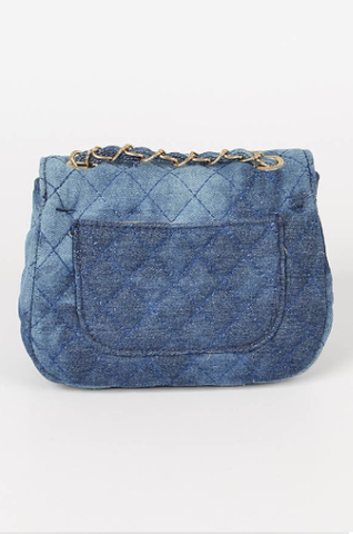 Final Sale Denim Quilted Clutch