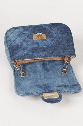 Final Sale Denim Quilted Clutch