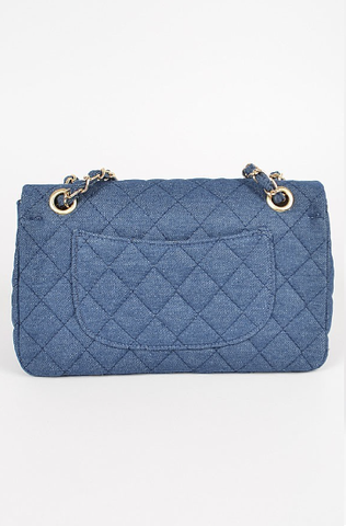 Final Sale Denim Quilted Clutch