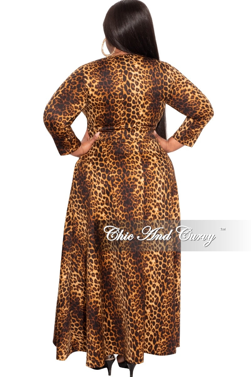 Final Sale Plus Size 2-Pc Skirt Set in Dark Cheetah Print