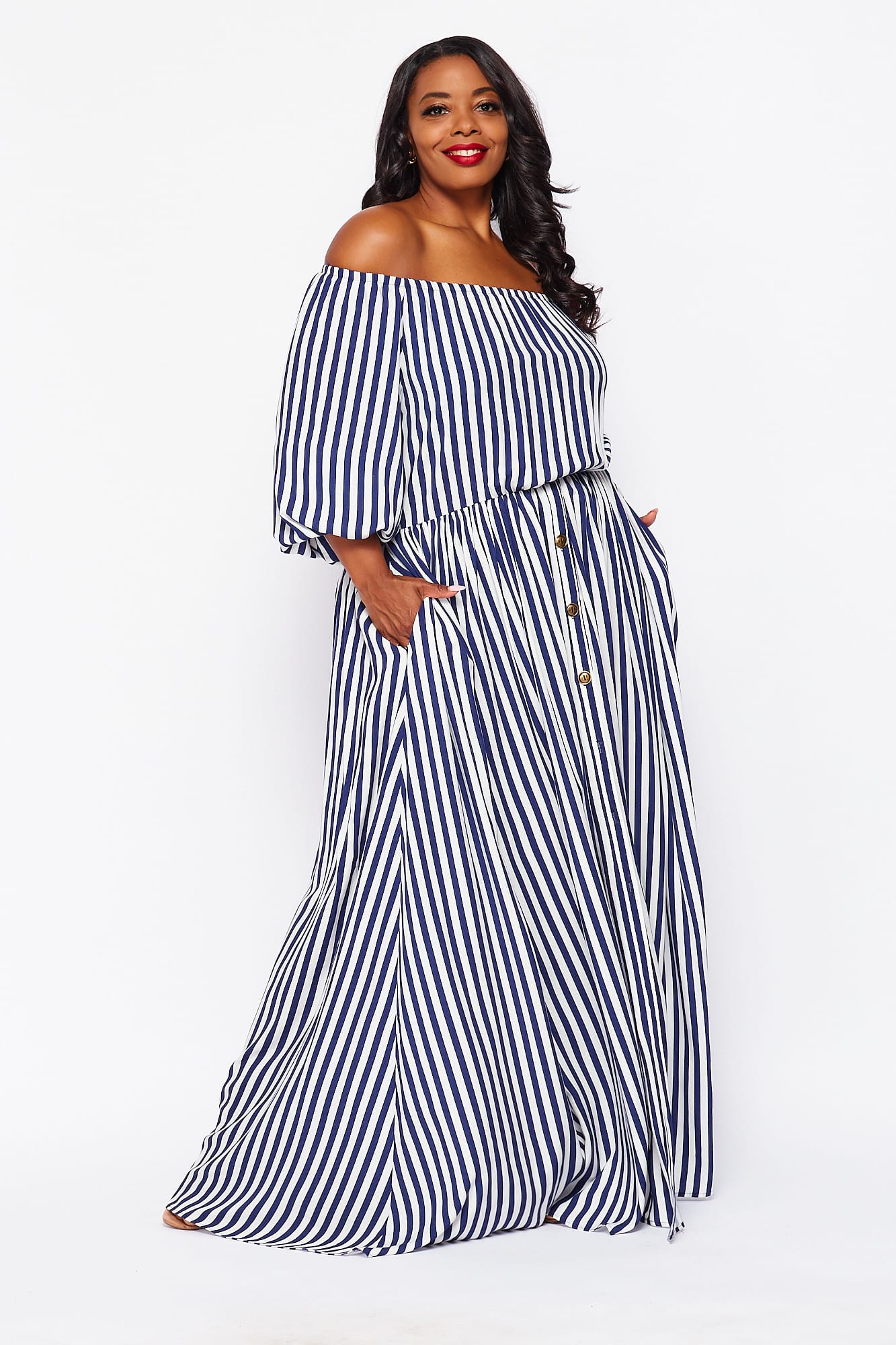 Plus size off shoulder maxi dress Clearance