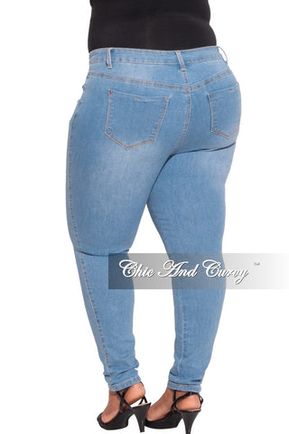 Final Sale Plus Size Ankle Cuff Boyfriend Light Denim Jeans