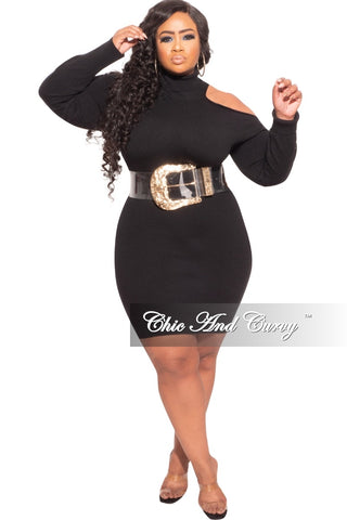 Final Sale Plus Size Oversized Clear Waist Belt with Gold Buckle