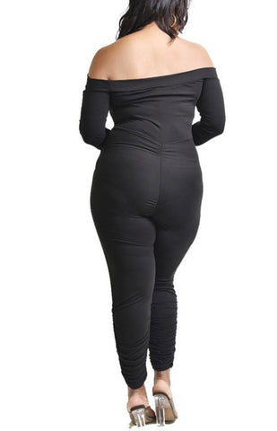 Final Sale Plus Size Strapless Jumpsuit in Black