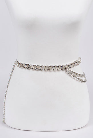 Final Sale Plus Size Chain Belt in Gold or Silver