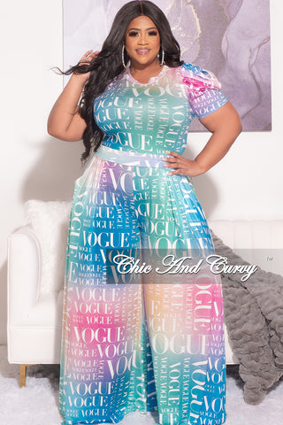 Final Sale Plus Size Ombré Vogue 2pc Set Top & Pant
