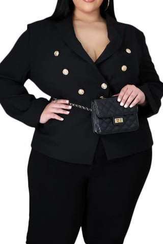 *Final Sale Plus Size Blazer in Black