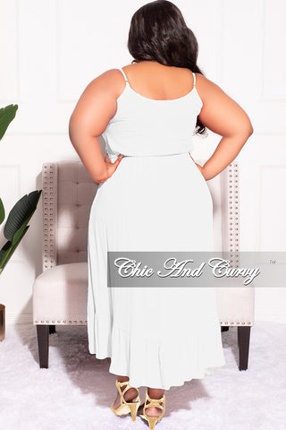 Final Sale Plus Size Spaghetti Strap Dress in Off White