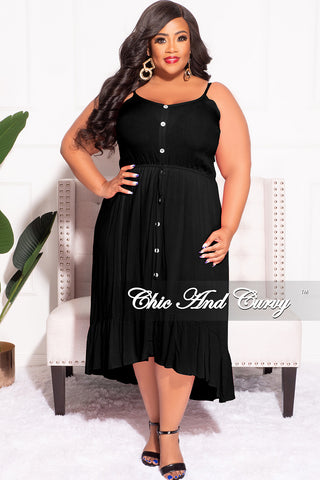 Final Sale Plus Size Spaghetti Strap Dress in Black