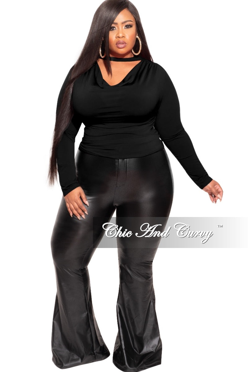 Final Sale Plus Size Draping Top in Black