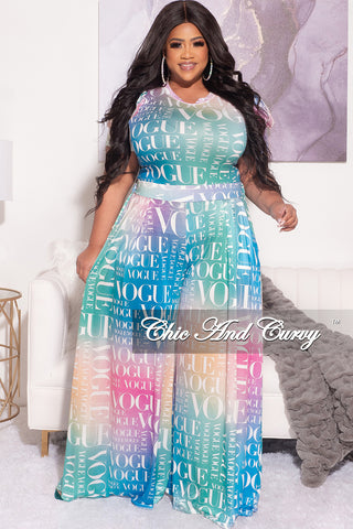 Final Sale Plus Size Ombré Vogue 2pc Set Top & Pant