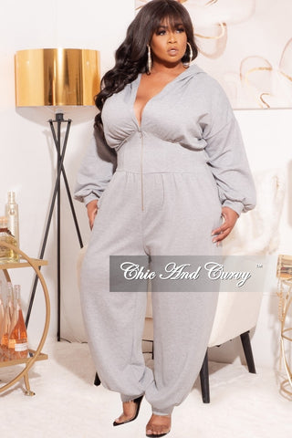 Final Sale Plus Size Super Cozy Oversized Harem Jumpsuit in Grey