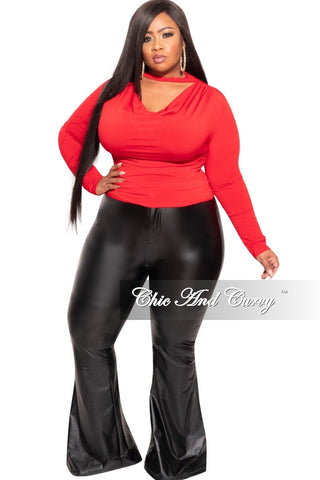 Final Sale Plus Size Draping Top in Red