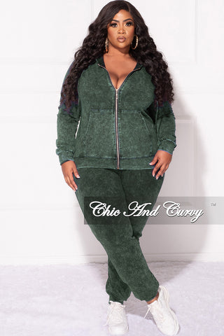 Final Sale Plus Size 2-Pc Set in Army Green