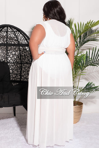 Final Sale Plus Size Goddess Cover Up / Duster in Ivory Chiffon