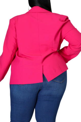 *Final Sale Plus Size Blazer in Fuchsia