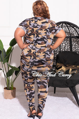 Final Sale Plus Size 2pc Set in Camouflage