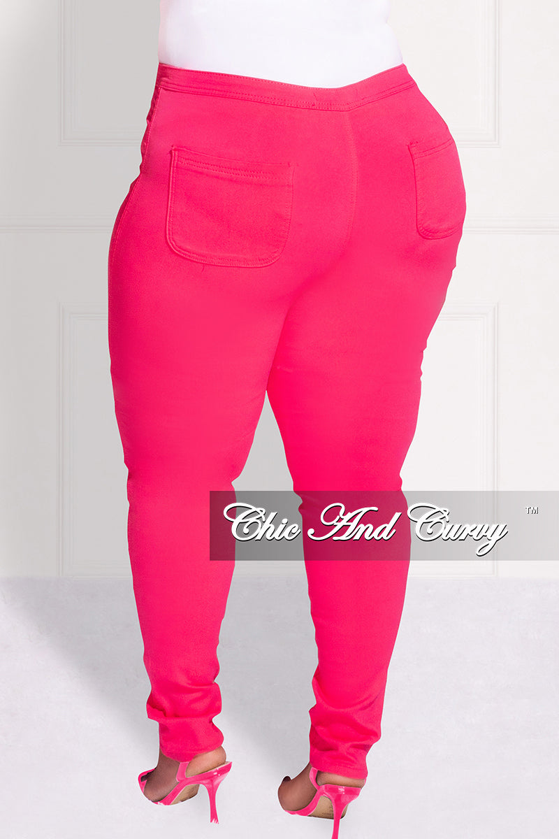 Final Sale Plus Size Jeans in Fuchsia (Jeans Only)