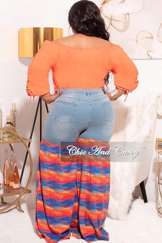 Final Sale Plus Size Off the Shoulder Top in Orange (Top Only)