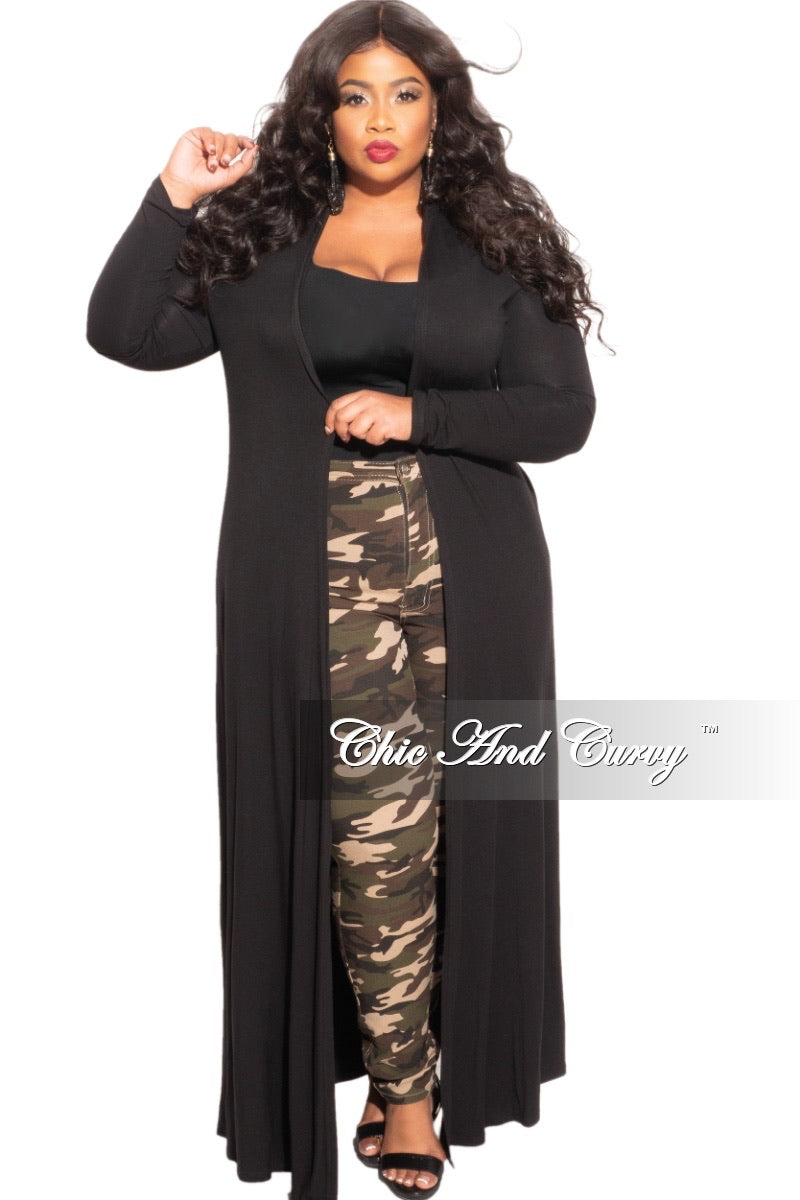 Final Sale Plus Size Duster in Black – Chic And Curvy