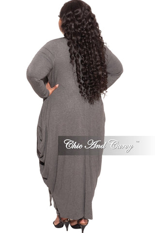 *Final Sale Plus Size 2-pc Set Duster and Leggings in Charcoal