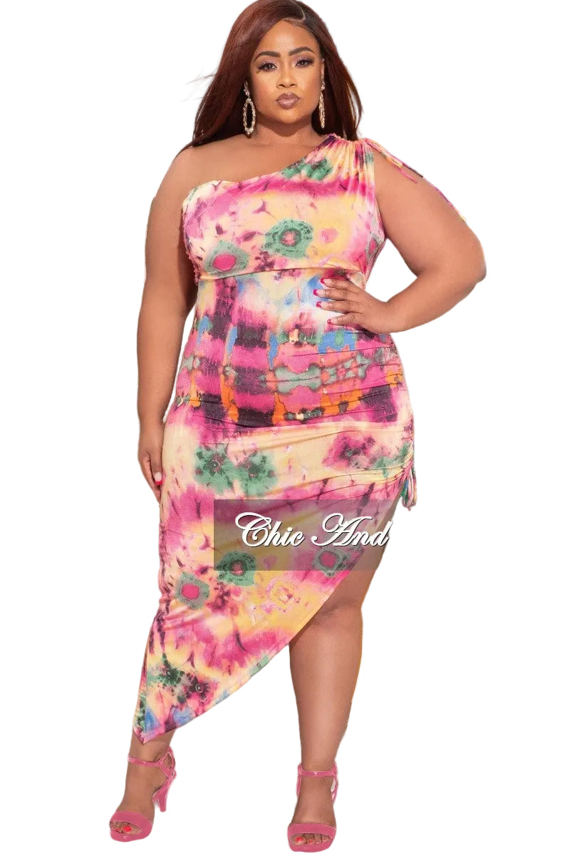 multicolor one shoulder dress Multicolor One Shoulder Brocade Floral Gown With Bow