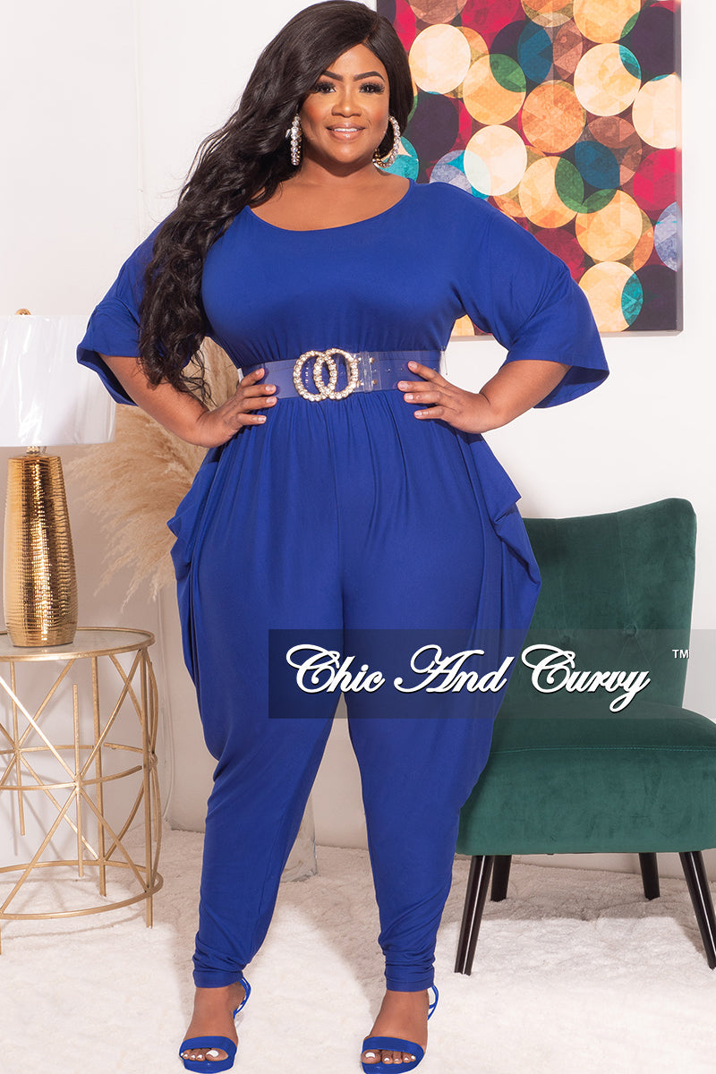 Final Plus Size Jumpsuit with Harem Effect Blue – Chic Curvy
