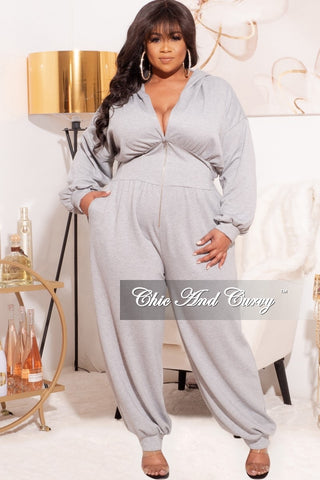 Final Sale Plus Size Super Cozy Oversized Harem Jumpsuit in Grey