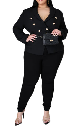 *Final Sale Plus Size Blazer in Black