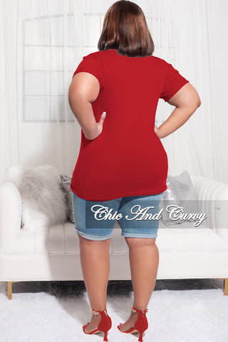 Final Sale Plus Size Short Sleeve Crew Neck I Am Black History T-Shirt in Red
