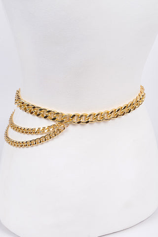 Final Sale Plus Size Chain Belt in Gold or Silver
