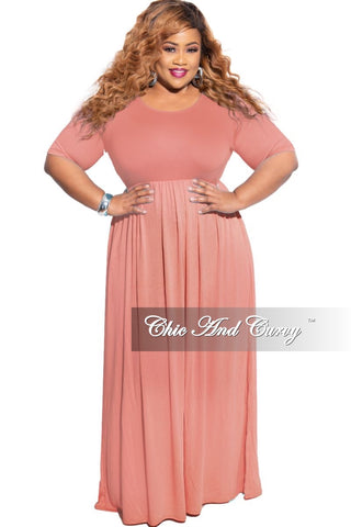 Final Sale Plus Size Pocket Maxi Dress in Rose Pink