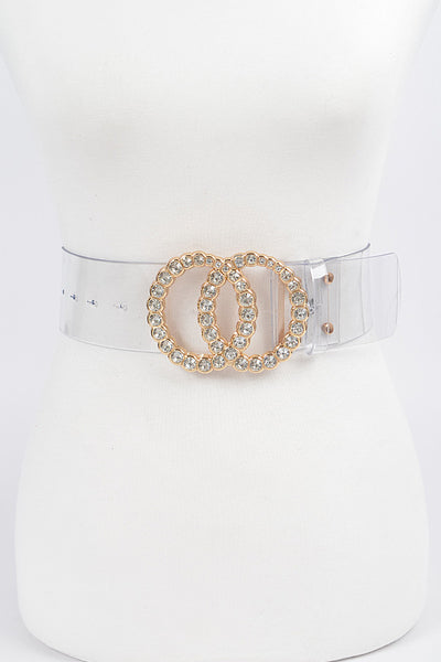 Final Sale Plus Size Oversized Clear Waist Belt with Gold Buckle -  ShopperBoard