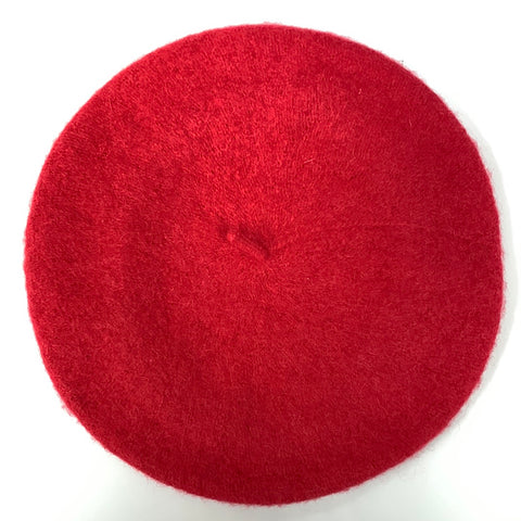 Final Sale Beret Hat in Red Wool