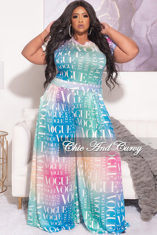 Final Sale Plus Size Ombré Vogue 2pc Set Top & Pant