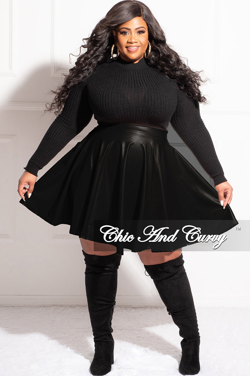 Plus Size Pleather Skirt Woman Plus Size Pleather Pencil Skirt