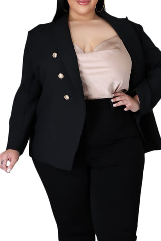 *Final Sale Plus Size Blazer in Black