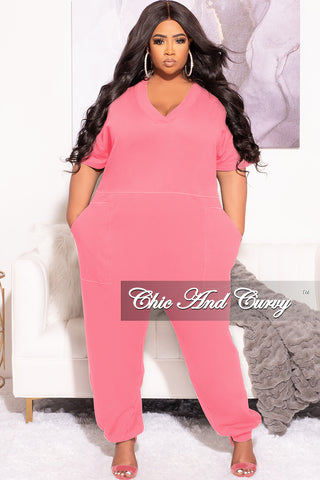Final Sale Plus Size Harem Jumpsuit in Pink